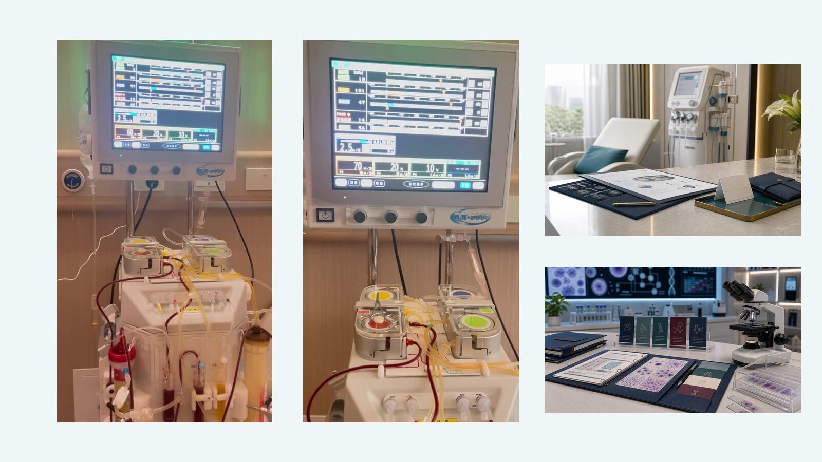 Blood purification equipment and process documentation board