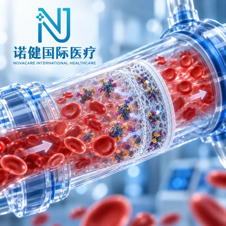 Microscopic medical visualization of blood purification clearing pathogenic immune complexes