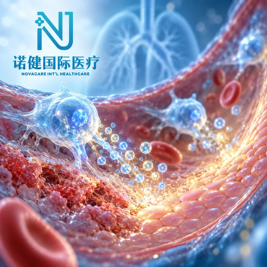 Microscopic visualization of mesenchymal stem cells repairing damaged pulmonary blood vessels